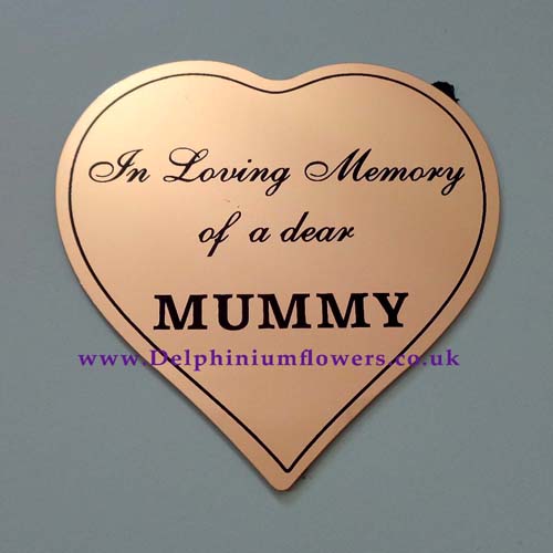 Gold Heart Memorial Plaque - MUMMY - Click Image to Close